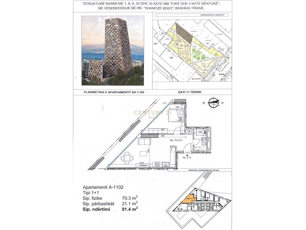 1+1 APARTMENT FOR SALE IN TIRANA TOWER