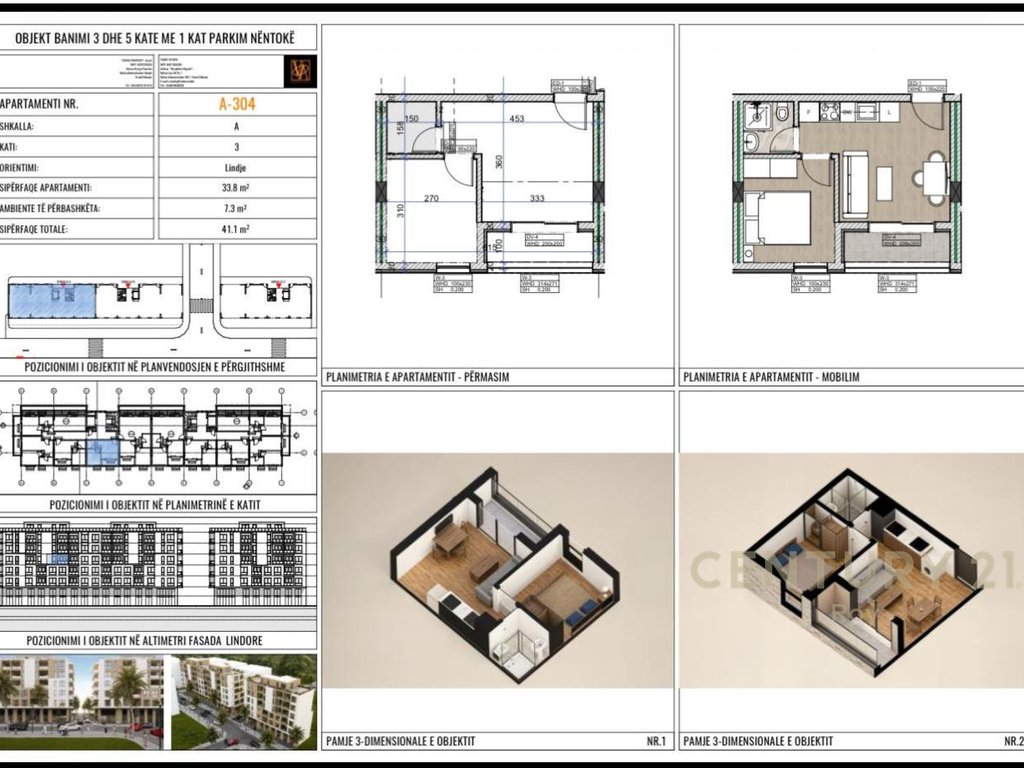 1+1 apartment for sale in Mali i Robit, Durrës 41 m²