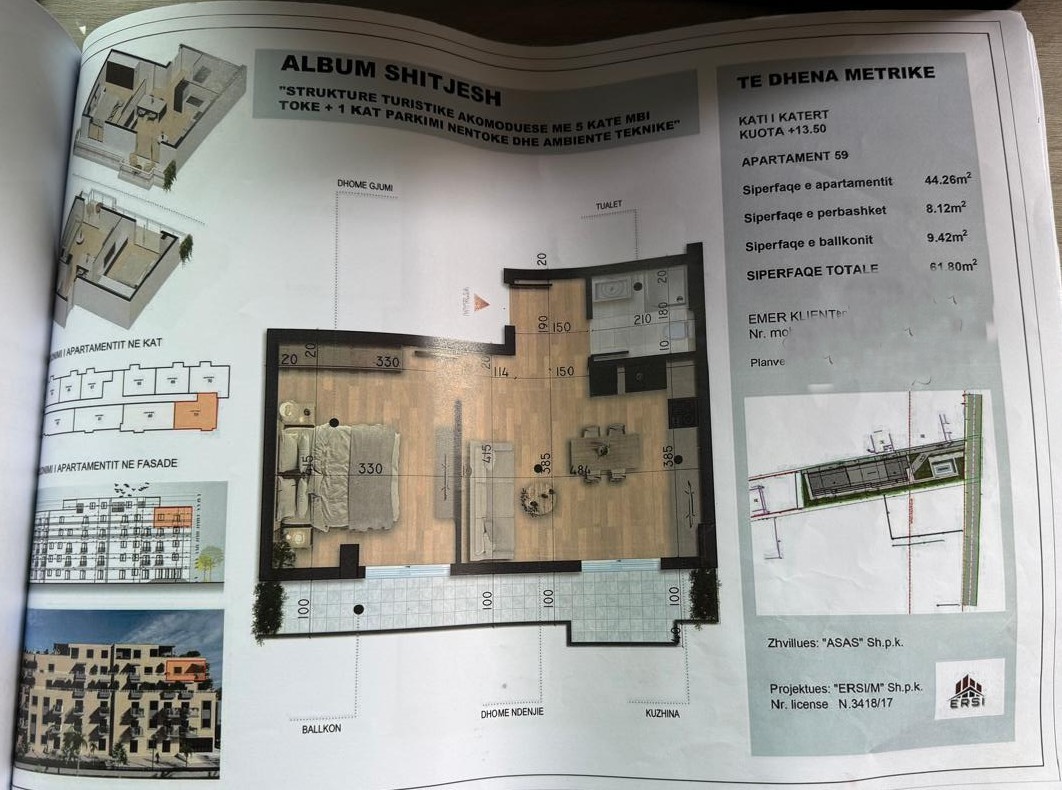 1+1 APARTMENT FOR SALE, GOOD INVESTMENT OPPORTUNITY IN A NEW BUILDING IN GOLEM!!