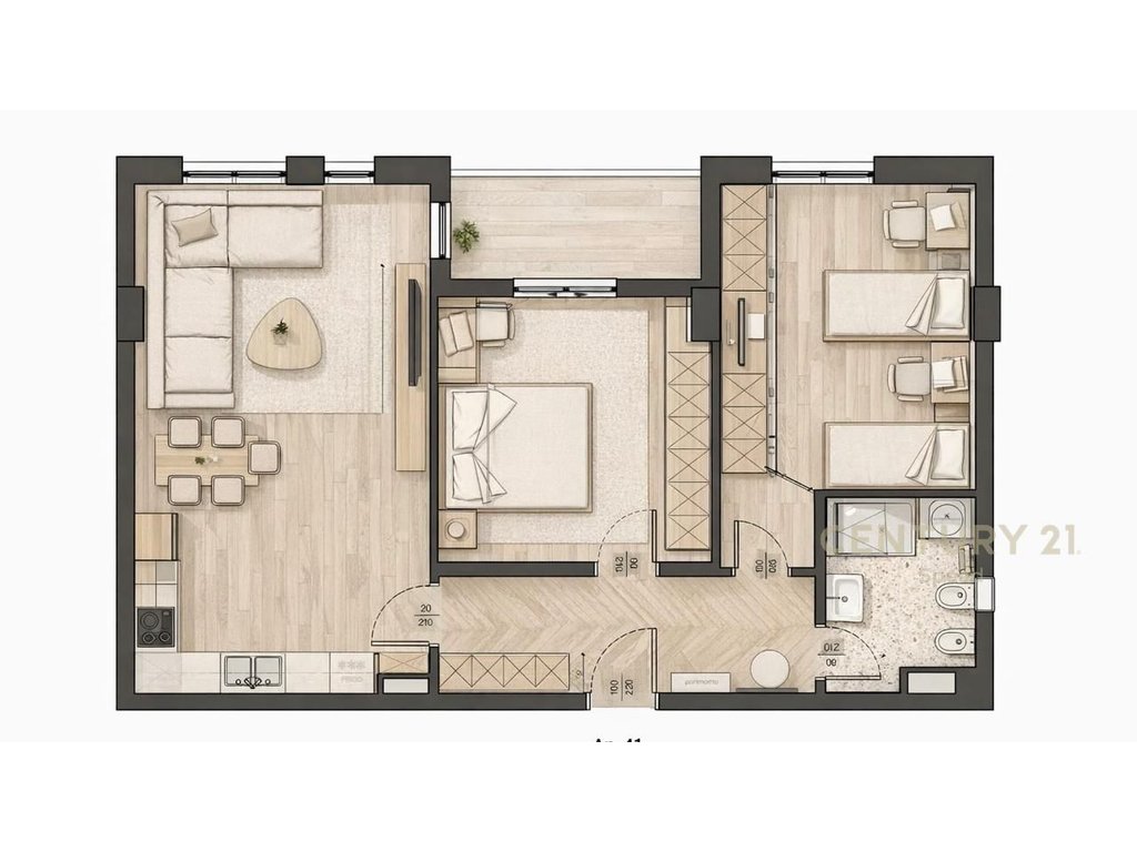 Apartment 2+1 for sale in the Paskuqan area!