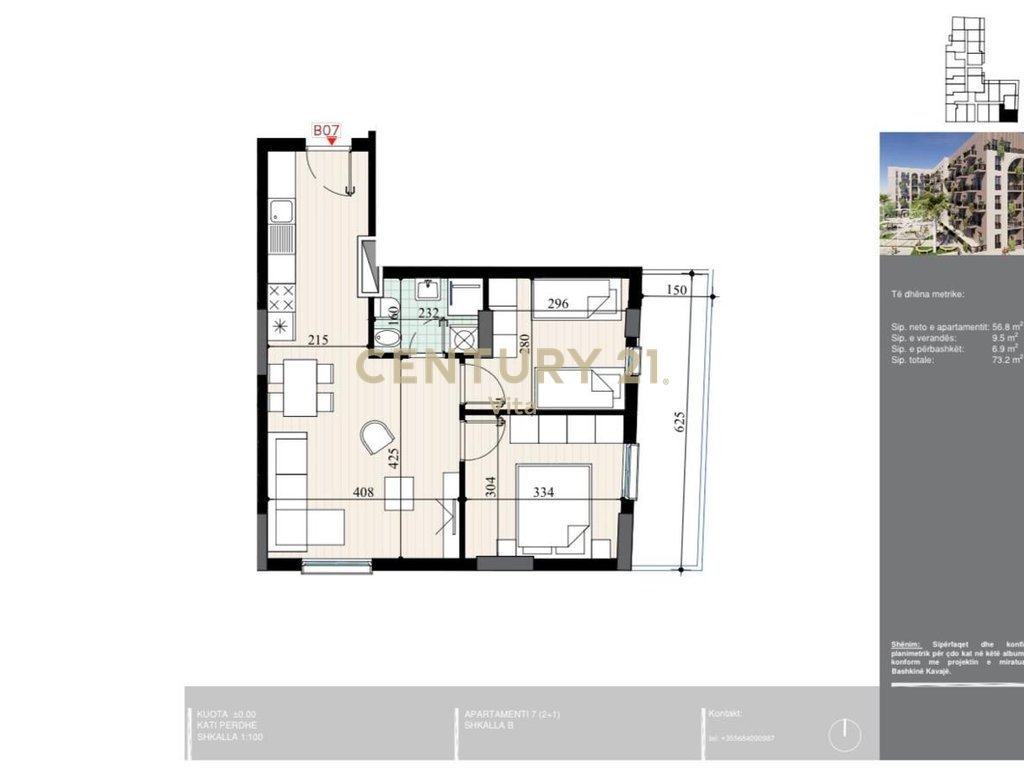 APARTMENT 2+1 FOR SALE AT PERLA E BREGUT, GOLEM!