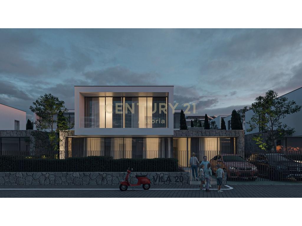 Modern villa with a 464 m² plot and 2 parking spaces in the Farka Lake Front residence.