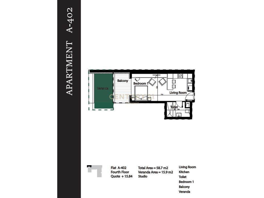 STUDIO FOR SALE IN GREEN TERRACE RESIDENCE, PALASE