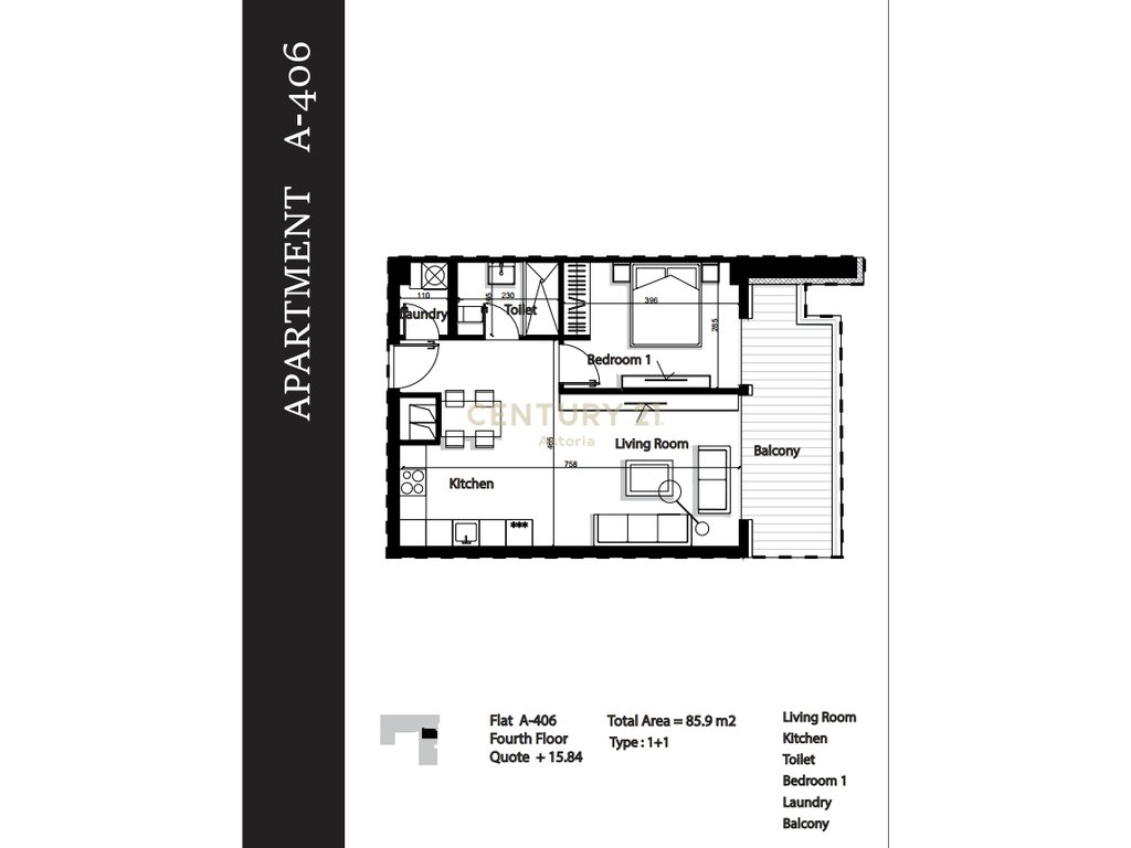 APARTMENT 1+1 FOR SALE IN GREEN TERRACE RESIDENCE, PALASE