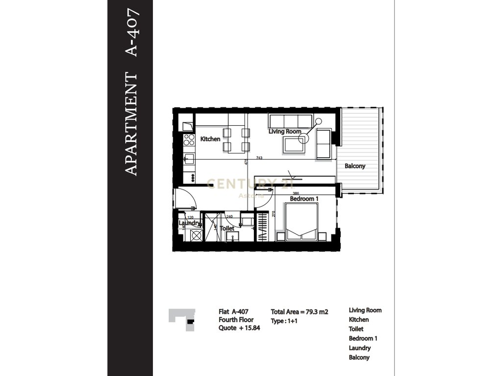 APARTMENT 1+1 FOR SALE IN GREEN TERRACE RESIDENCE, PALASE
