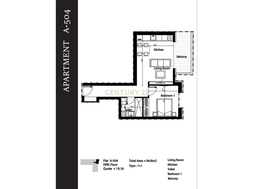 APARTMENT 1+1 FOR SALE IN GREEN TERRACE RESIDENCE, PALASE