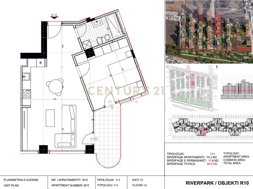 Apartment 1+1 for sale, River Park Residence