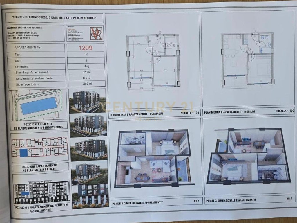 Apartment 1+1 for Sale New Construction in Golem!