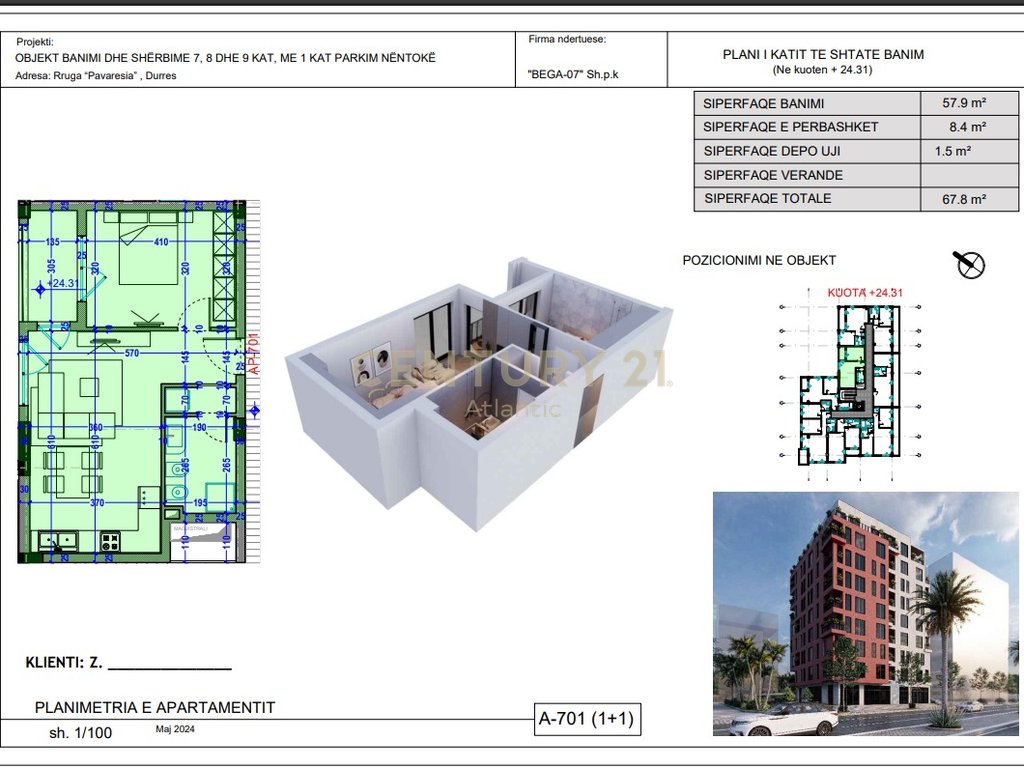 1+1 Apartment For Sale on the Beach, Durrës