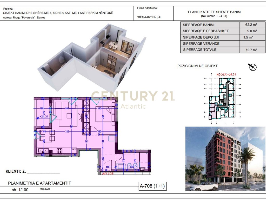 Apartment 1+1 For Sale on the Beach, Durrës