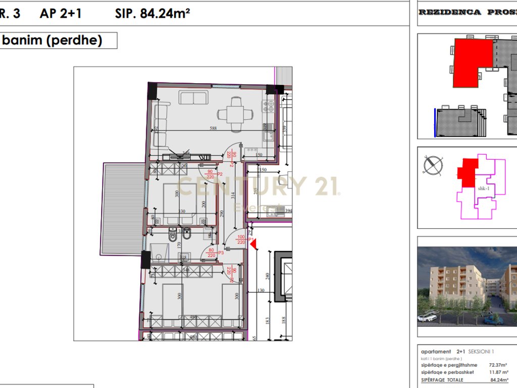 Complex "Kodra e Liqenit", Paskuqan-Shesim apartment 2+1