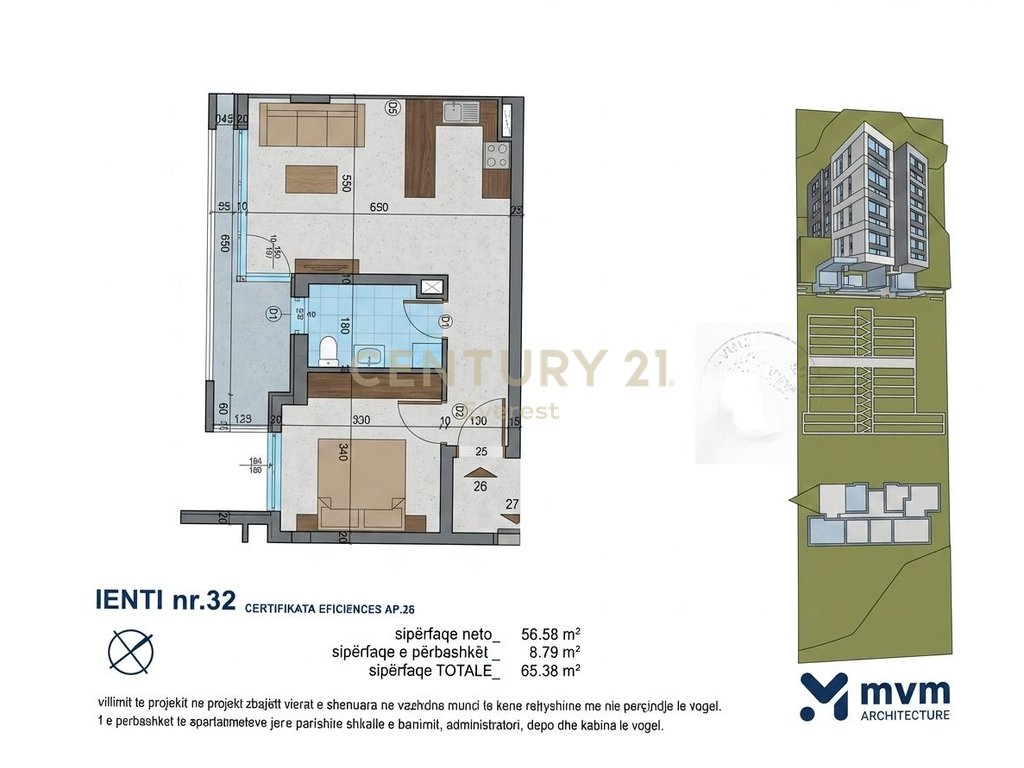 ISH FUSHA E AVIACIONIT, APARTMENT 1+1+PARKING SPACE FOR SALE