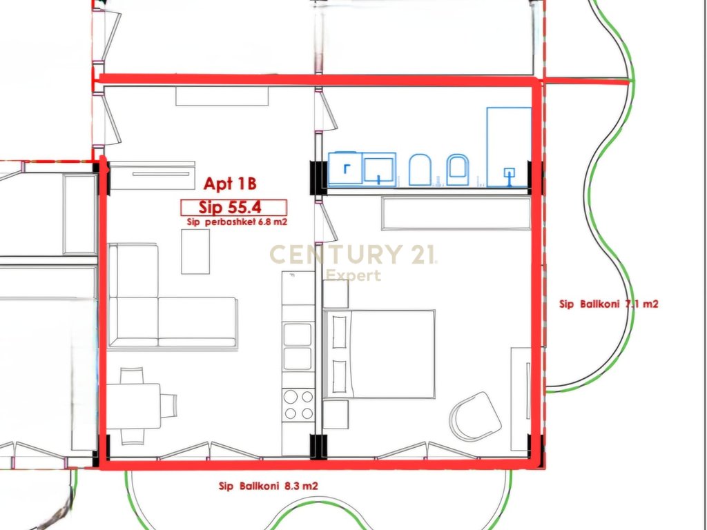 APARTMENT 1+1+PARKING SPACE FOR SALE IN GOLEM