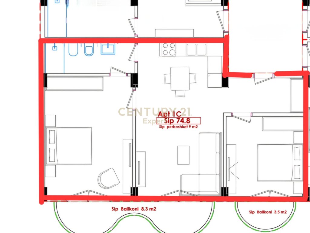 APARTMENT 1+1+PARKING SPACE FOR SALE IN GOLEM