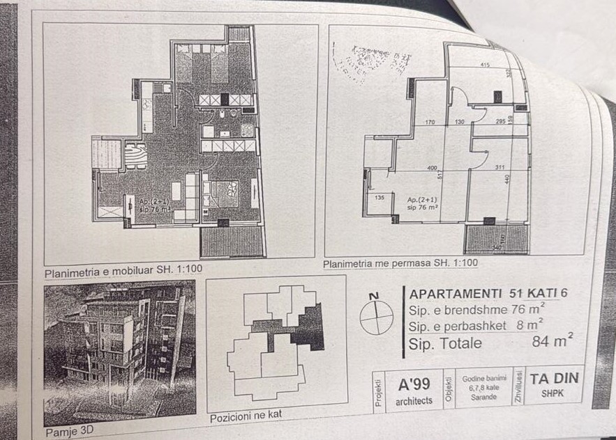 SARANDË, SELLING 2+1 APARTMENT IN LIMIONI PORT