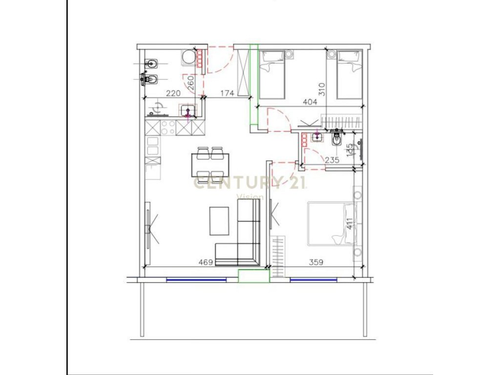 Apartment 2+1+2 bathrooms for sale at "Prishtina Tower" in Shëngjin - €121,000 | 115.21 m²