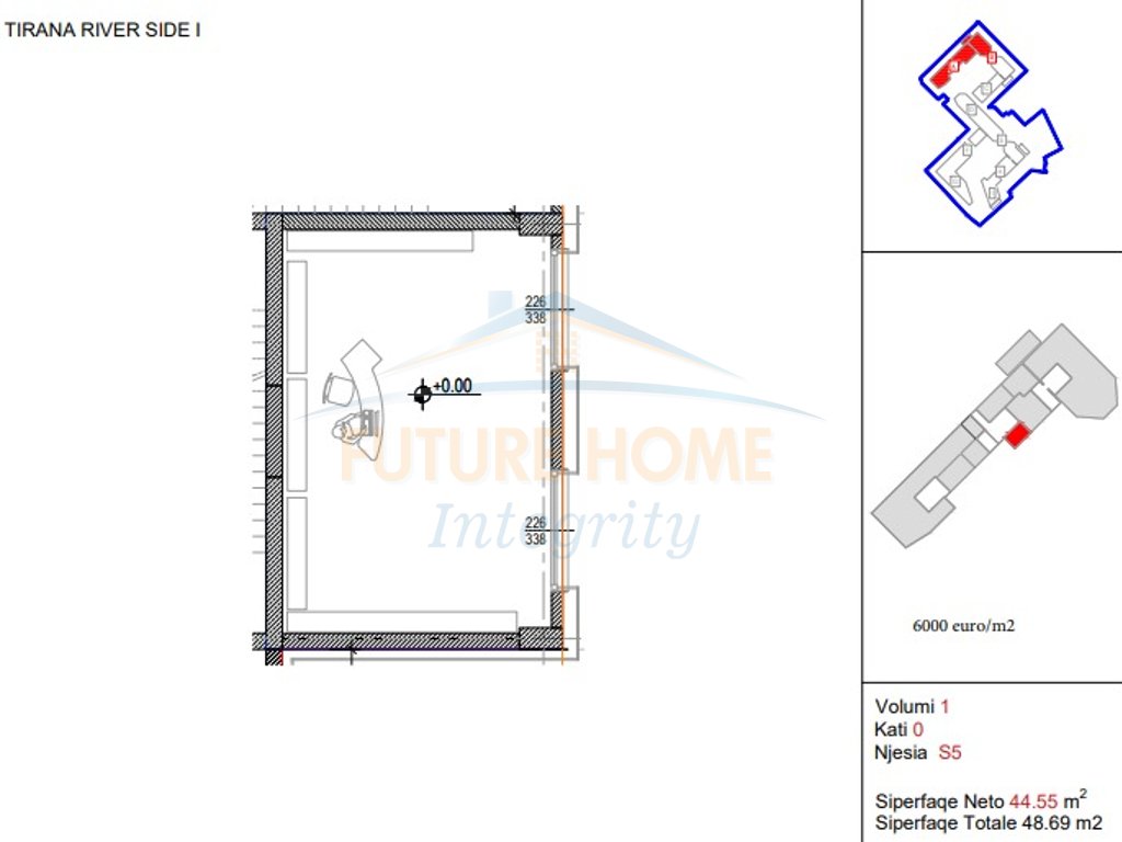 For Sale, Business Premises, Riverside Residence, Tirana.