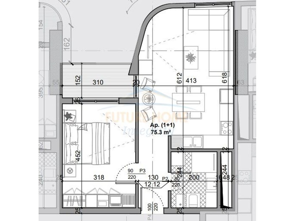 Shitet, Apartament 1+1, Bazaar Gate, Tiranë.