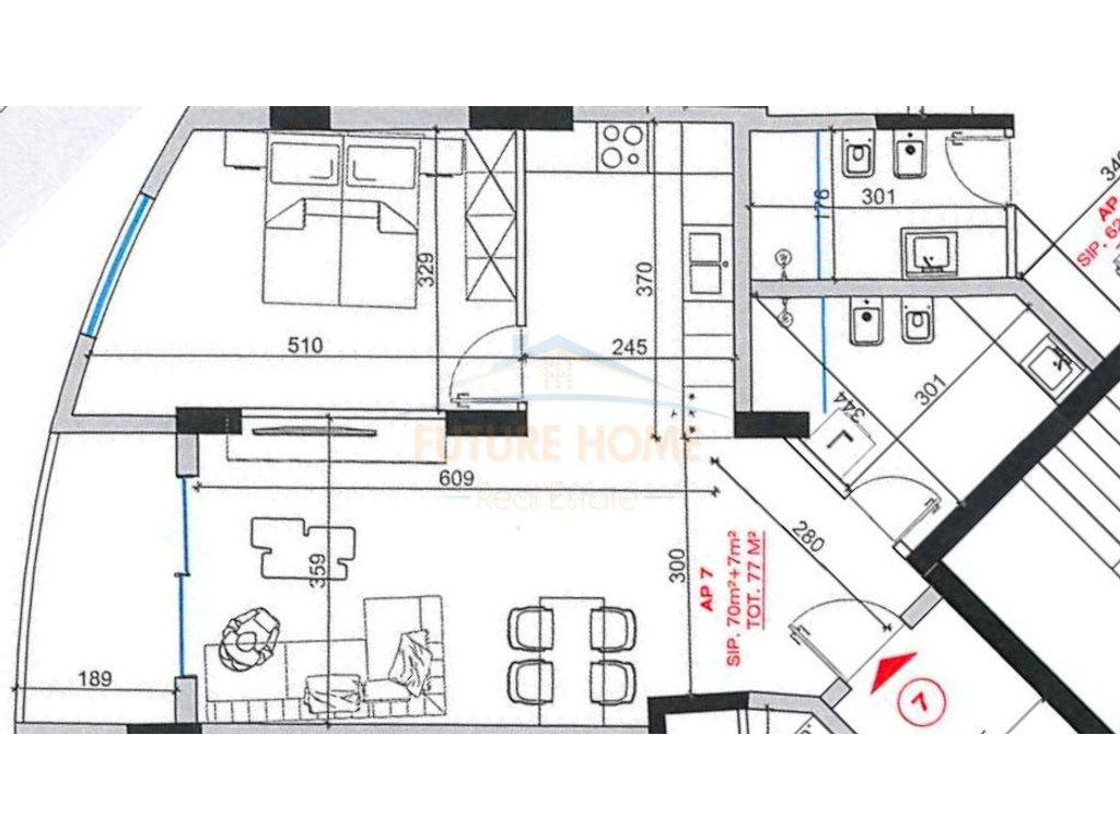 Shitet, Apartament 1+1, Emera Premium Residence, Vlorë