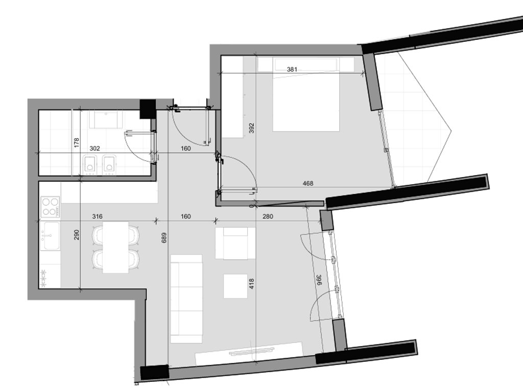 For sale, Apartment 1+1, Farka Hills Residences