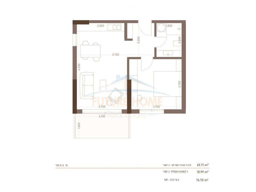 For sale, Apartment 1+1. Golem, Durres.