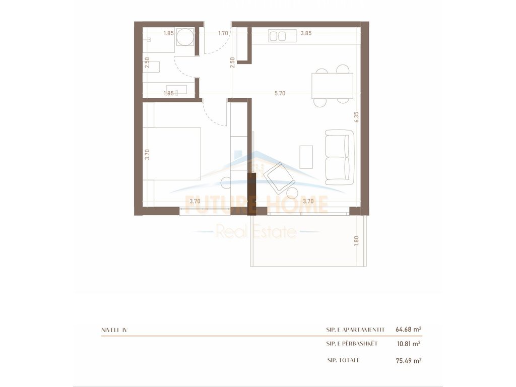 For sale, Apartment 1+1. Golem, Durres.