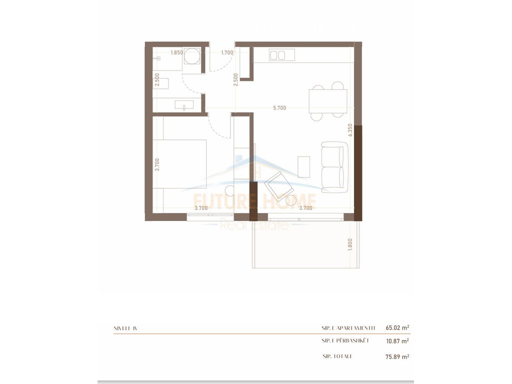 For sale, Apartment 1+1. Golem, Durres.