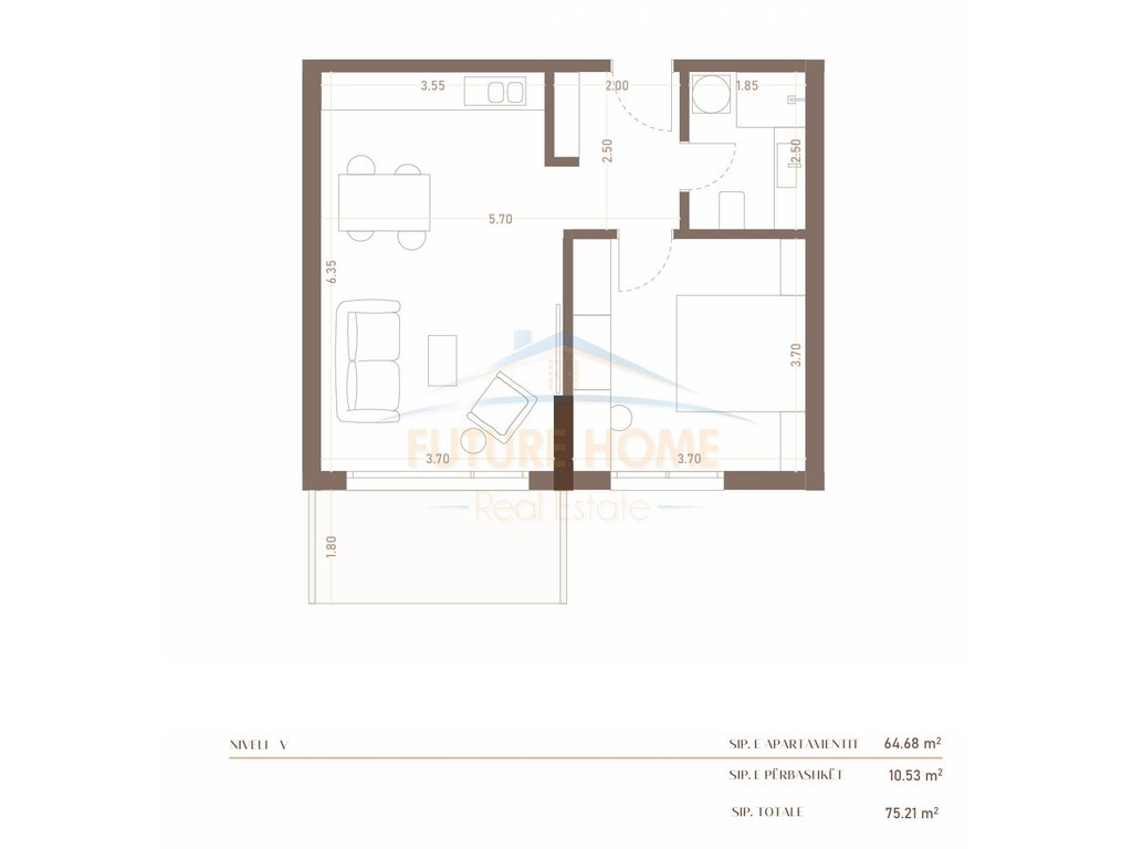 For sale, Apartment 1+1. Golem, Durres.