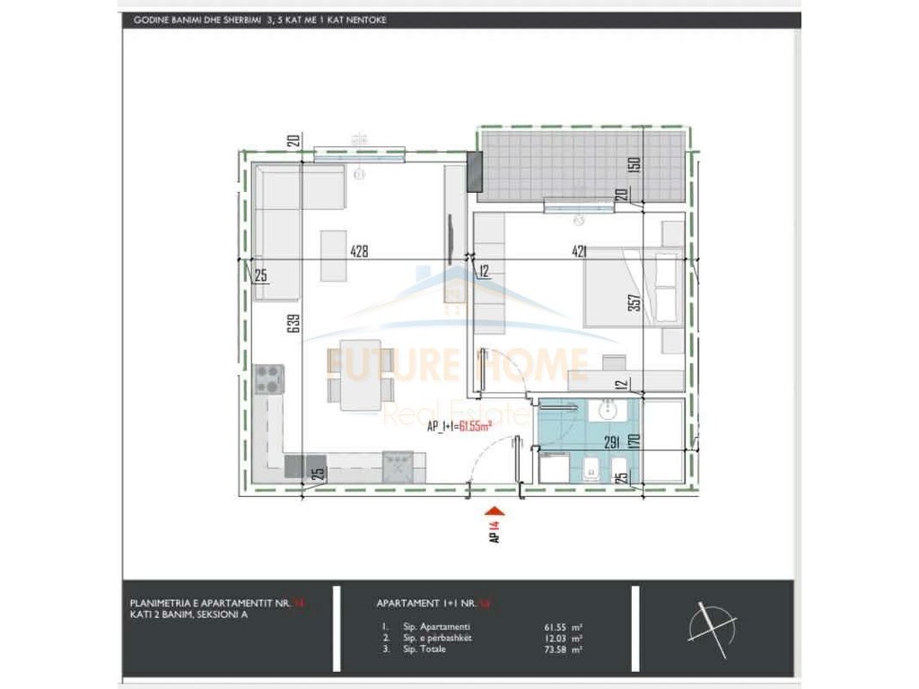 For sale, 1+1 Apartment, La VIOLA Residence, Paskuqan
