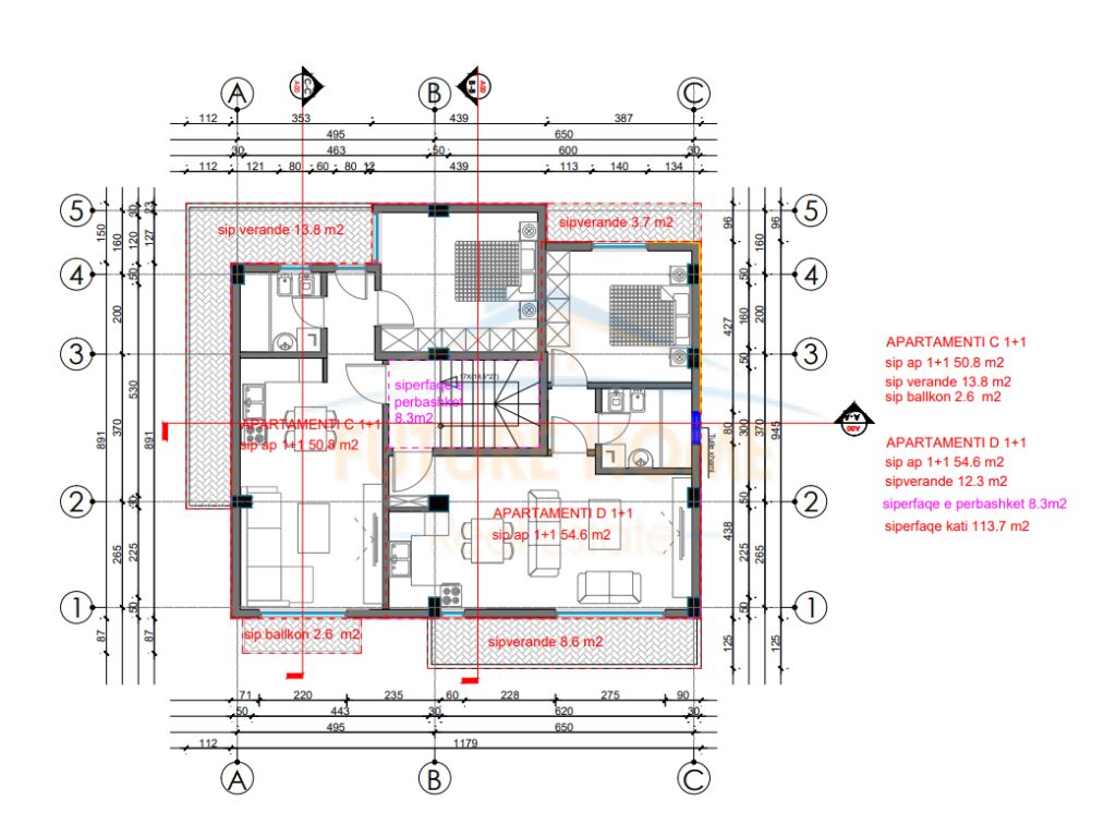 For sale, Apartment 1+1, Lagjia 18, Korça