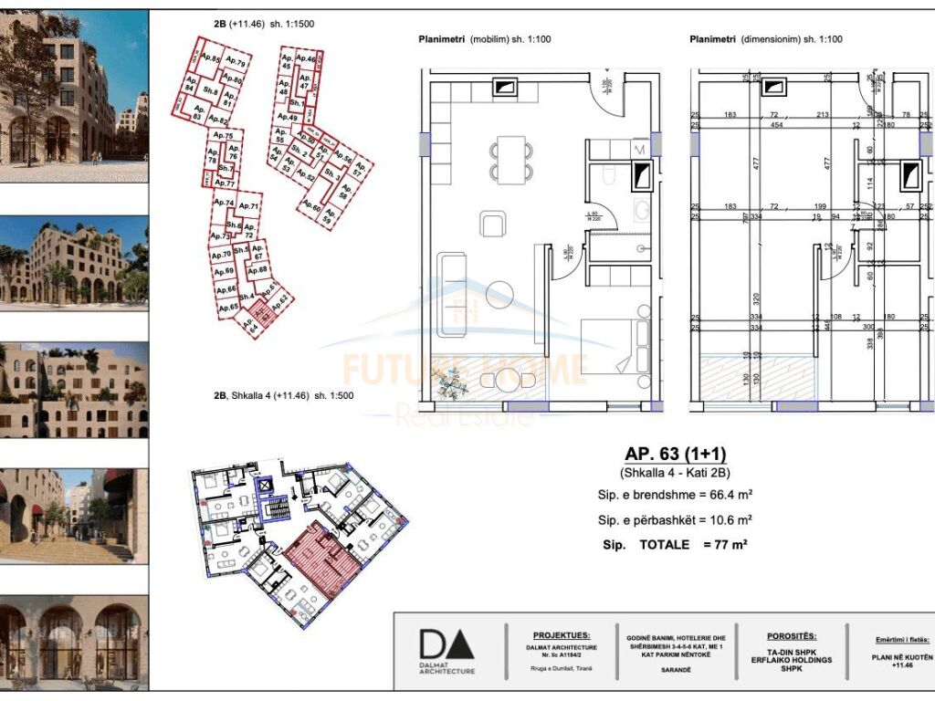 For sale, Apartment 1+1, Marina City Park, Saranda.