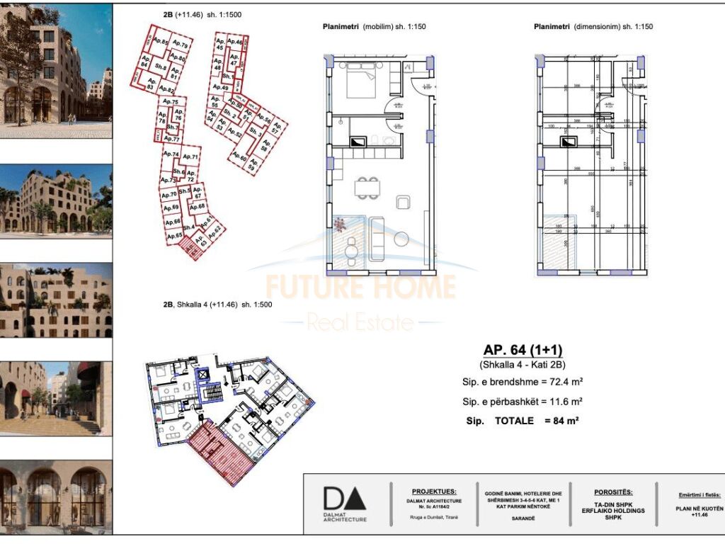 For sale, Apartment 1+1, Marina City Park, Saranda.