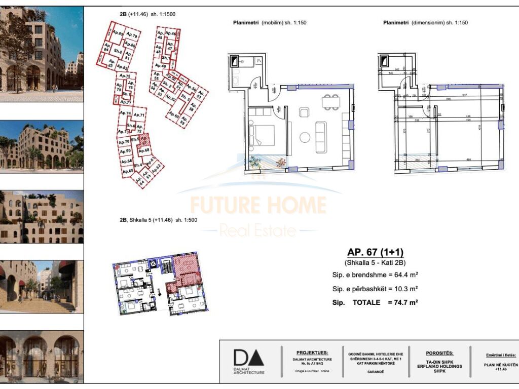 For sale, Apartment 1+1, Marina City Park, Saranda.