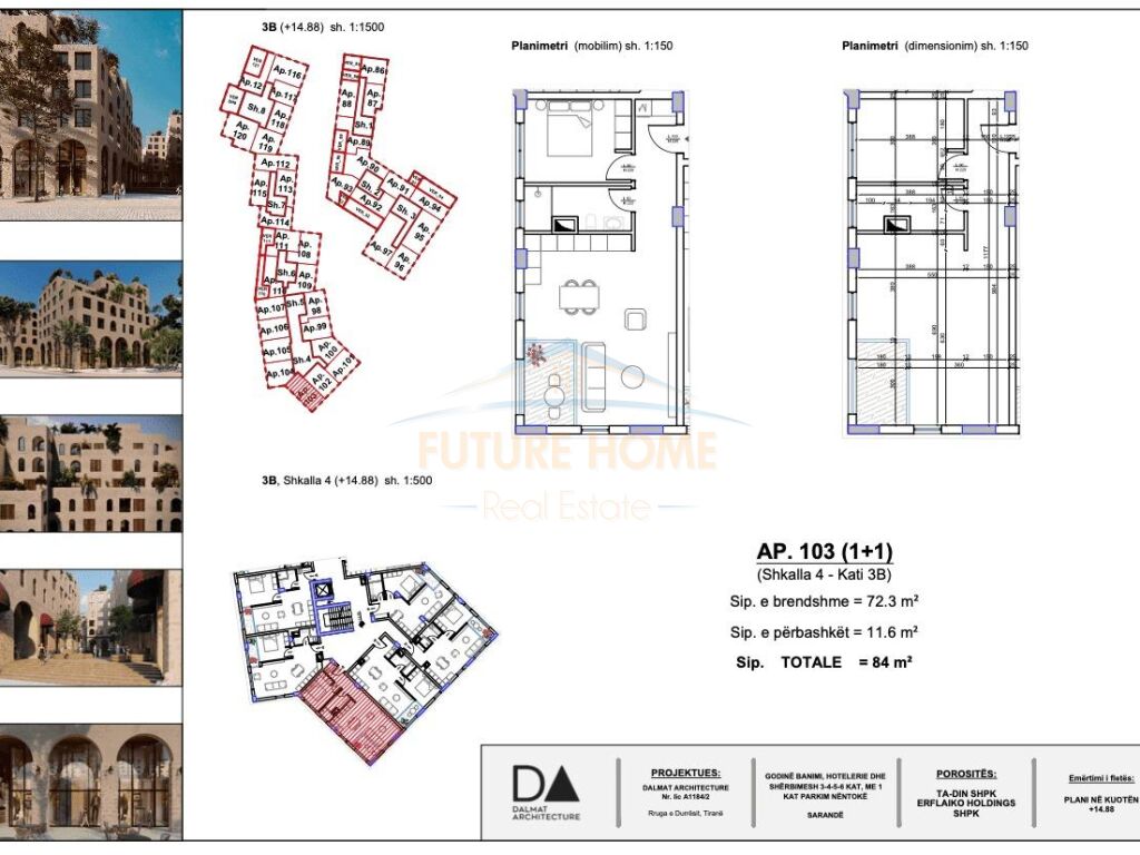For sale, Apartment 1+1, Marina City Park, Saranda.