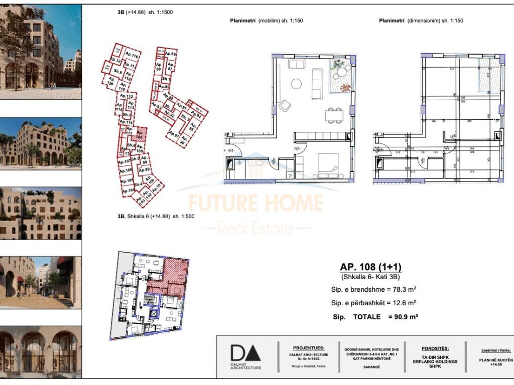 For sale, Apartment 1+1, Marina City Park, Saranda.