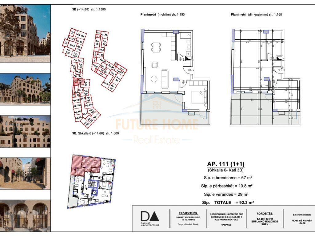 For sale, Apartment 1+1, Marina City Park, Saranda.