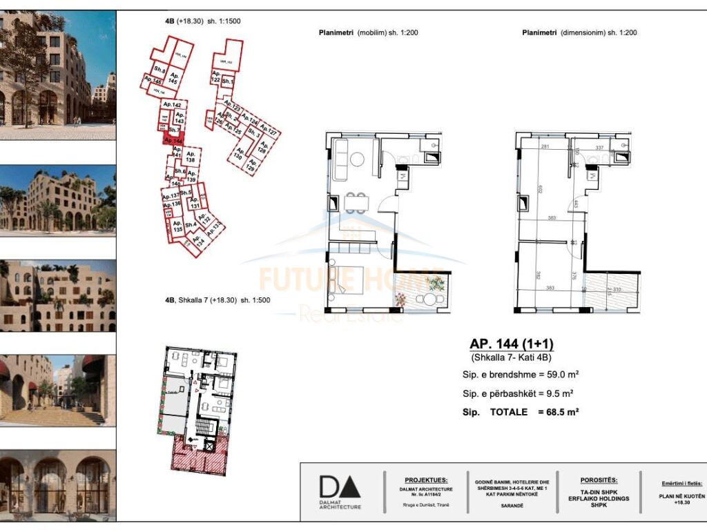 For sale, Apartment 1+1, Marina City Park, Saranda.