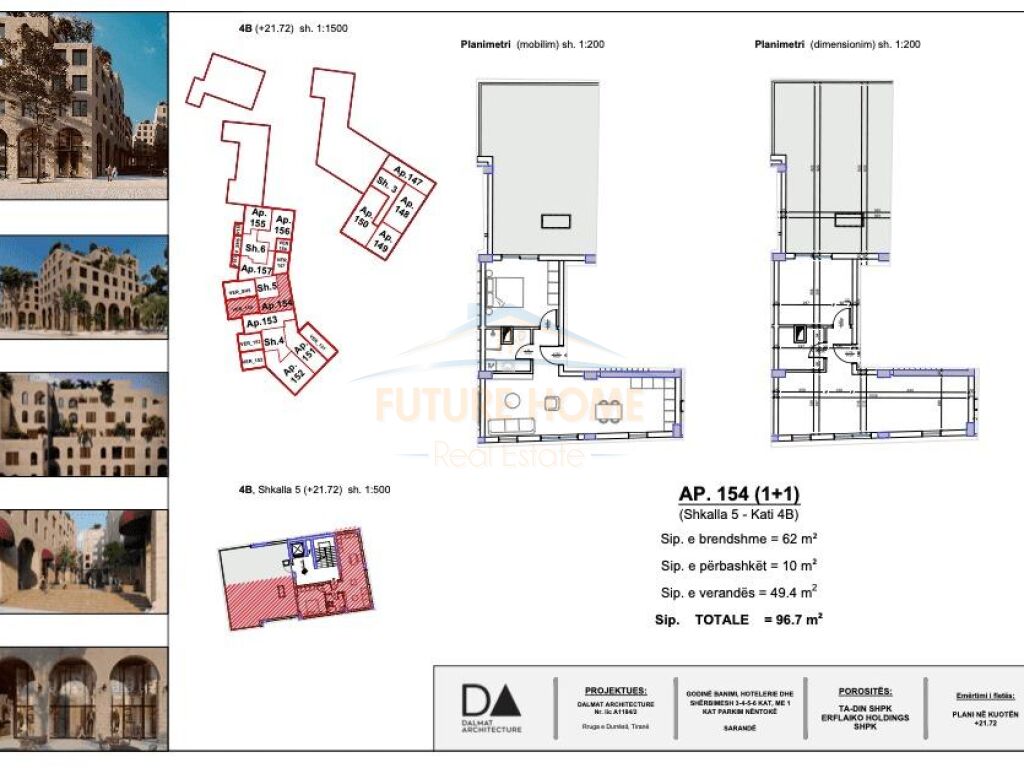 For sale, Apartment 1+1, Marina City Park, Saranda.