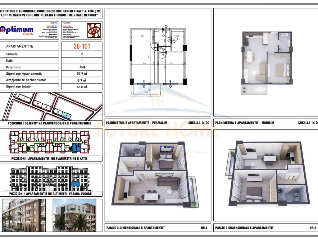 For sale, Apartment 1+1, Residence "Adria", Qerret, Kavajë