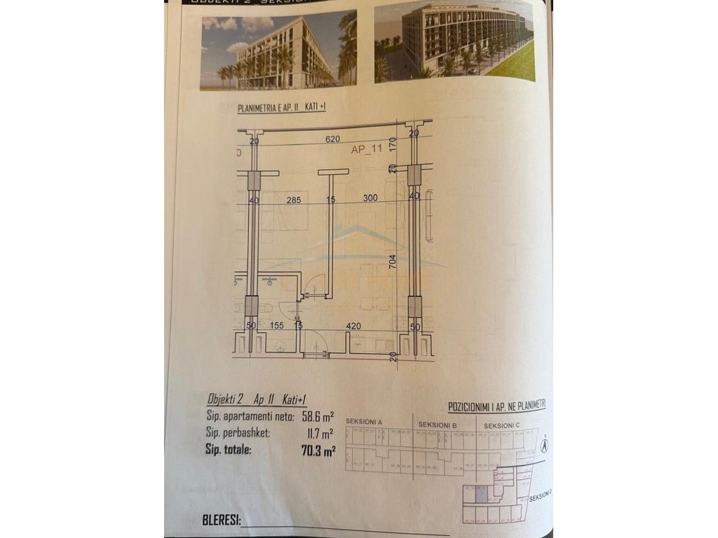 For sale, Apartment 1+1, Residence "Bonita", Golem, Kavajë