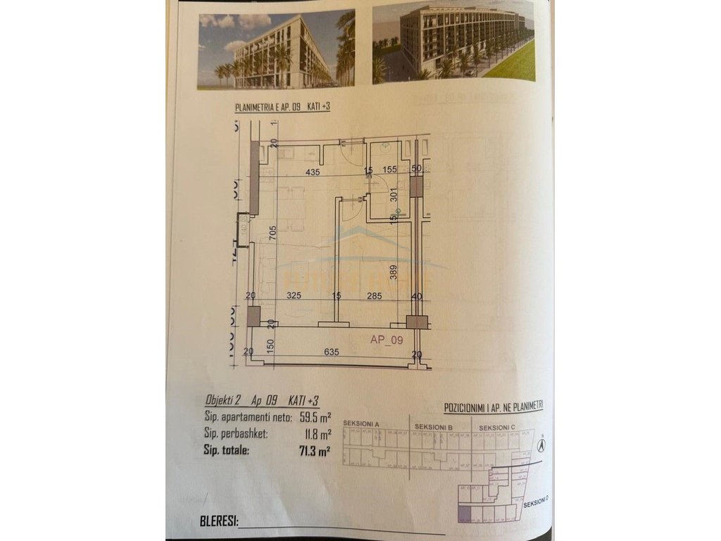 For sale, 1+1 Apartment, "Bonita" Residence, Golem, Kavajë