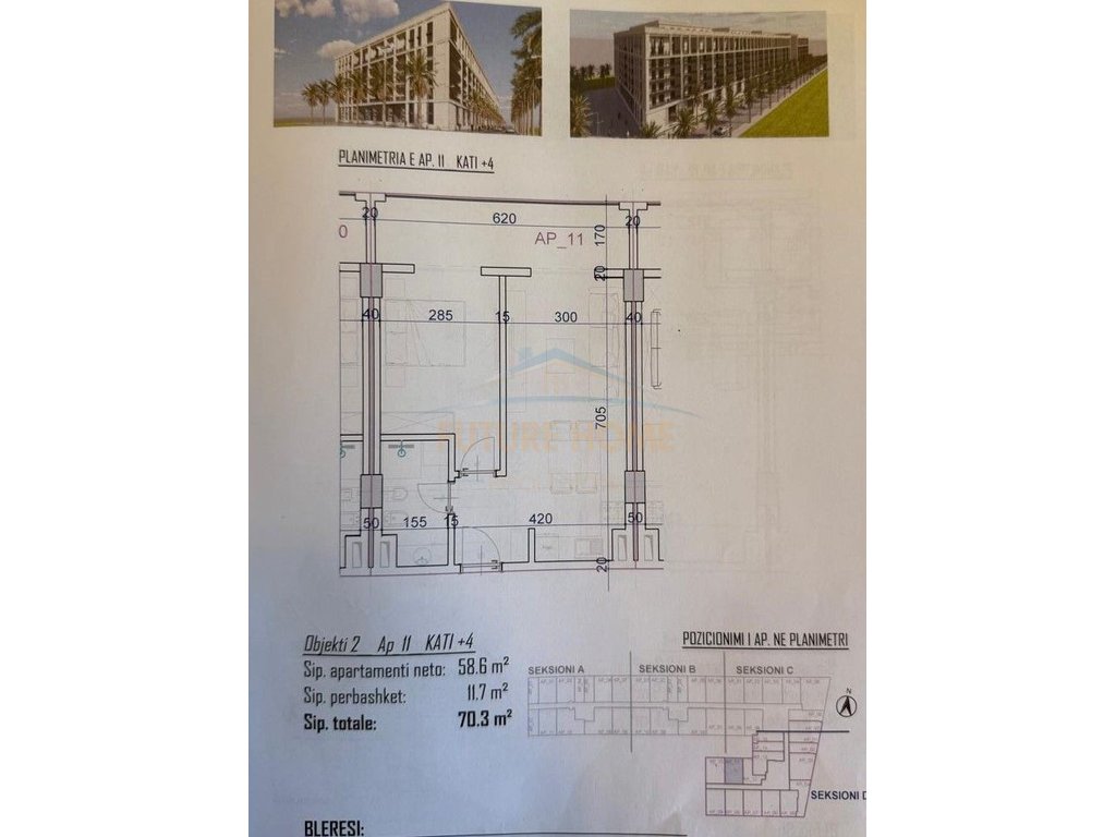 For sale, Apartment 1+1, "Bonita" Residence, Golem, Kavajë