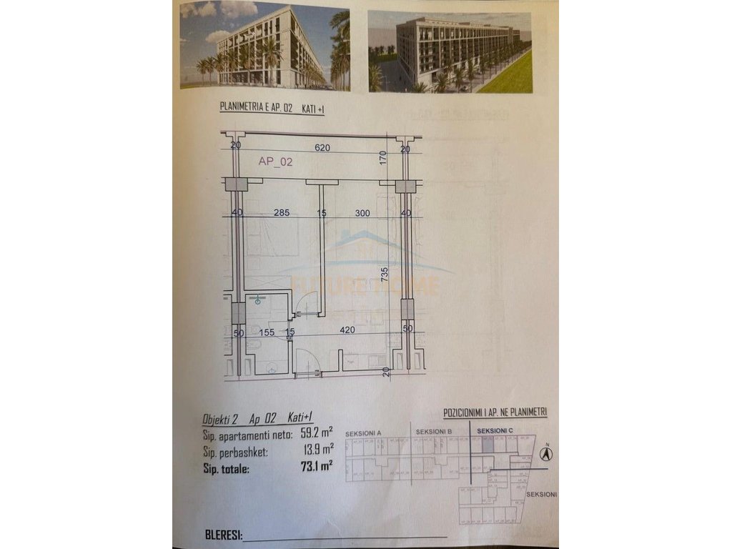 For sale, Apartment 1+1, "Bonita" Residence, Golem, Kavajë