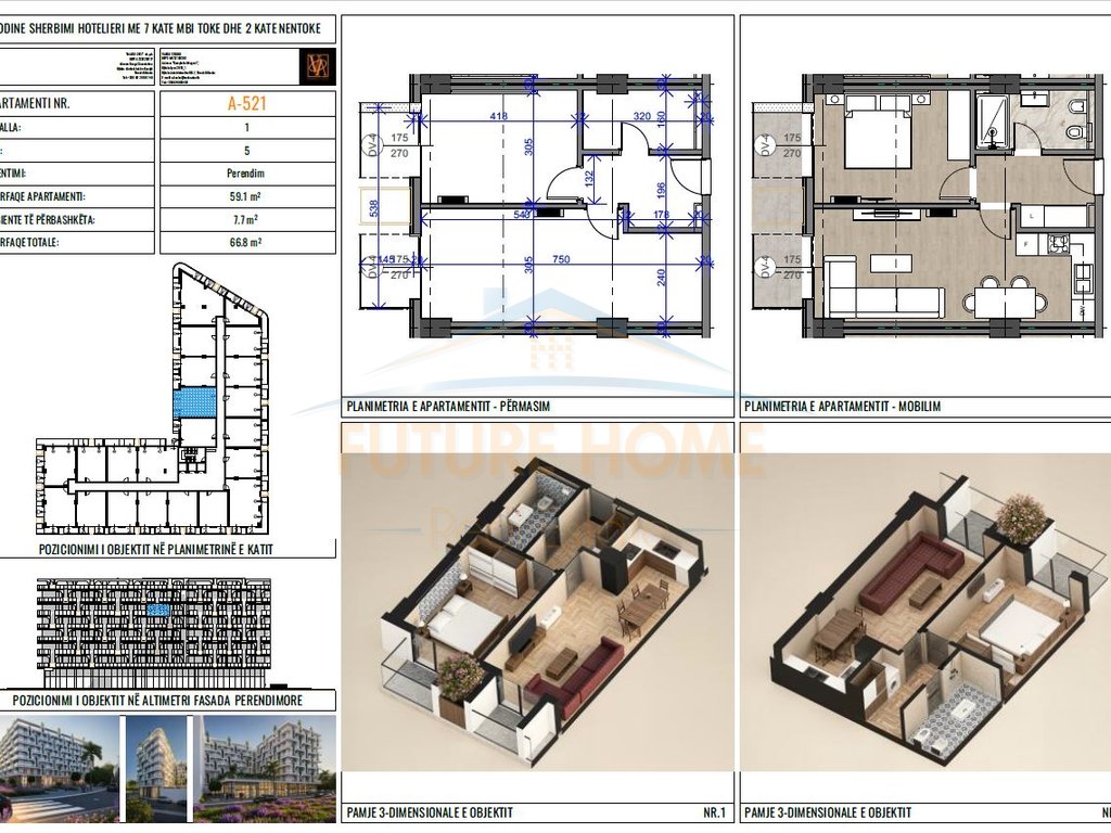 For sale, Apartment 1+1, Residence "Dragot 2", Golem, Kavajë