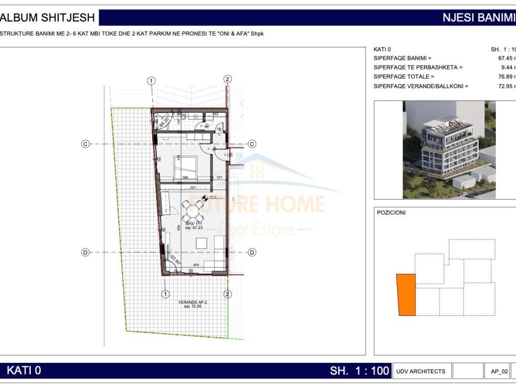 For sale, Apartment 1+1, Residence Kodra, Saranda.