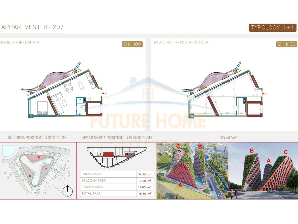 For sale, Apartment 1+1, "Narea" Residence, Qerret, Kavajë