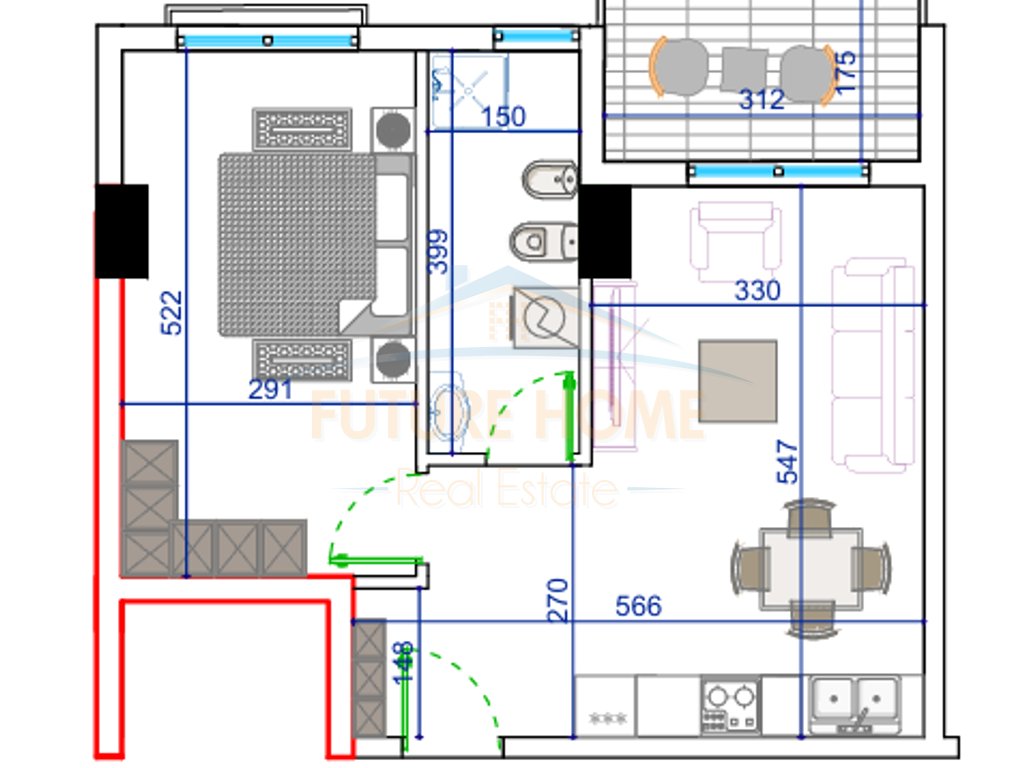 For sale, Apartment 1+1, Oriental Residence, Golem.