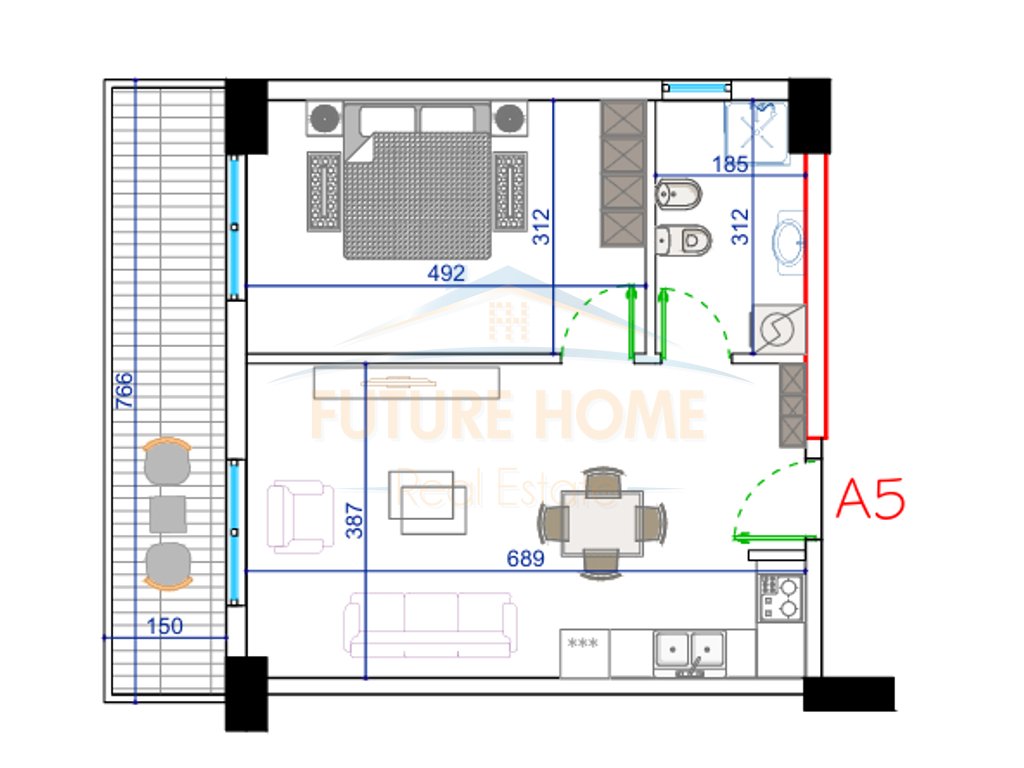 For sale, Apartment 1+1, Oriental Residence, Golem.