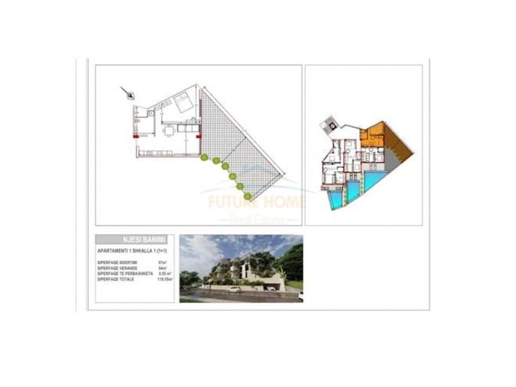For sale, Apartment 1+1, Rradhima Residence, Vlorë.