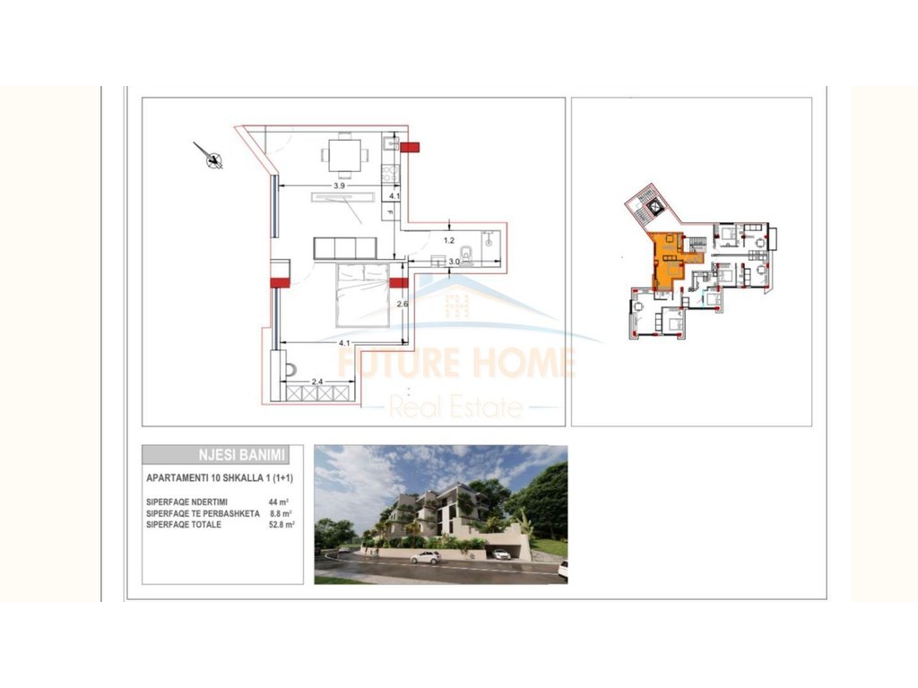For sale, Apartment 1+1, Rradhima Residence, Vlorë.